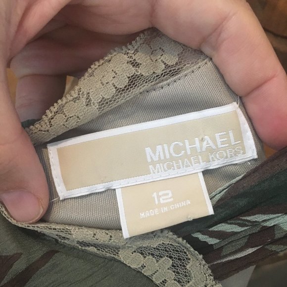 Michael Kors Dress 12 Tier midi Tropical Leaf - Picture 6 of 10